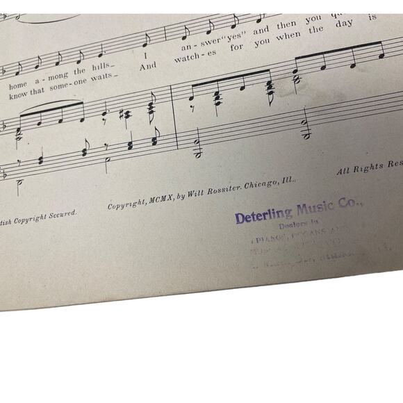 1910 Someday When Your Heart Has Found Its Mate Large Sheet Music - Picture 3 of 9